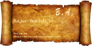 Bajor Adrián névjegykártya