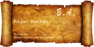 Bajor Adrián névjegykártya